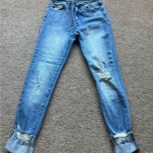 KanCan Light Blue Distressed Ankle Jeans